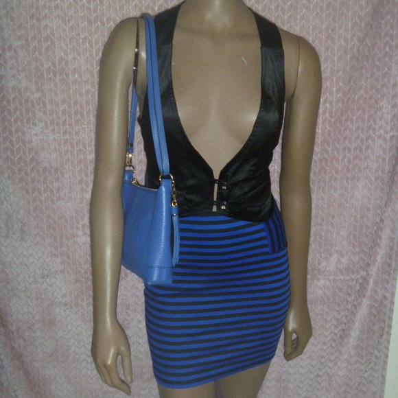 HENRI BENDEL COBALT LEATHER CROSSBODY BAG - Picture 3 of 13